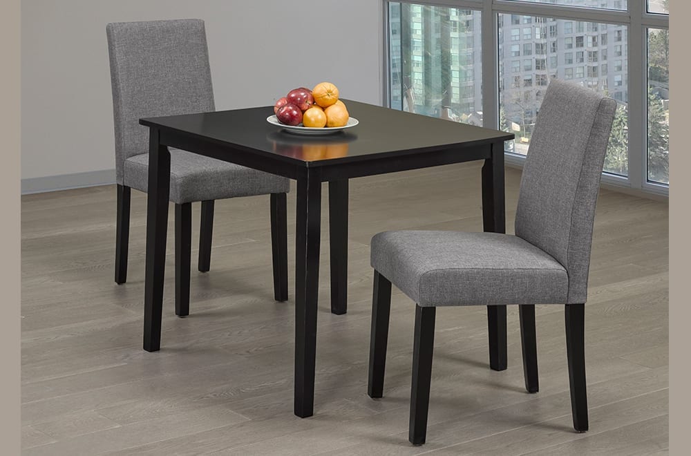 (3105- 250 GREY- 3)- WOOD- DINING TABLE- WITH 2 CHAIRS