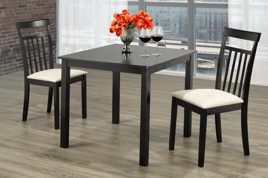 (3105- 3105 ESPRESSO- 3)- WOOD- DINING TABLE- WITH 2 CHAIRS