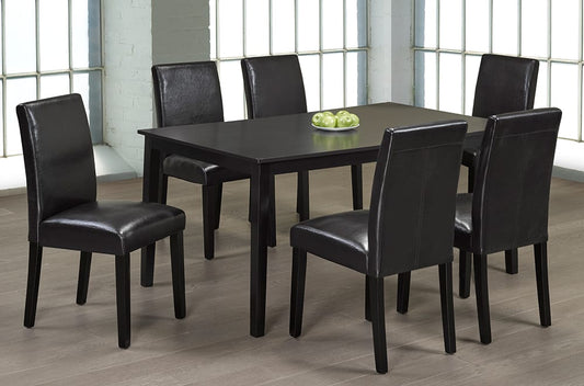 (3107T- 248 ESPRESSO- 7)- WOOD- DINING TABLE- WITH 6 CHAIRS