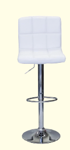 (3270 WHITE)- LEATHER BAR STOOL- INVENTORY CLEARANCE