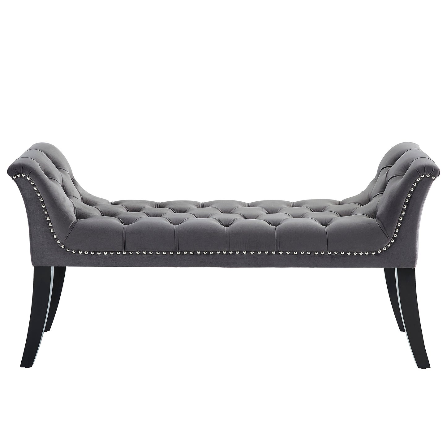 (VELCI GREY)- VELVET FABRIC- BENCH