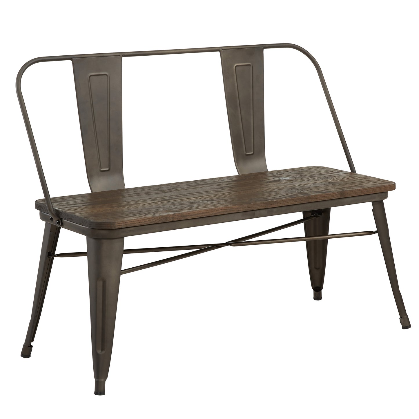 (MODUS GUNMETAL)- BENCH WITH BACK- SUPPLIER CLEARANCE