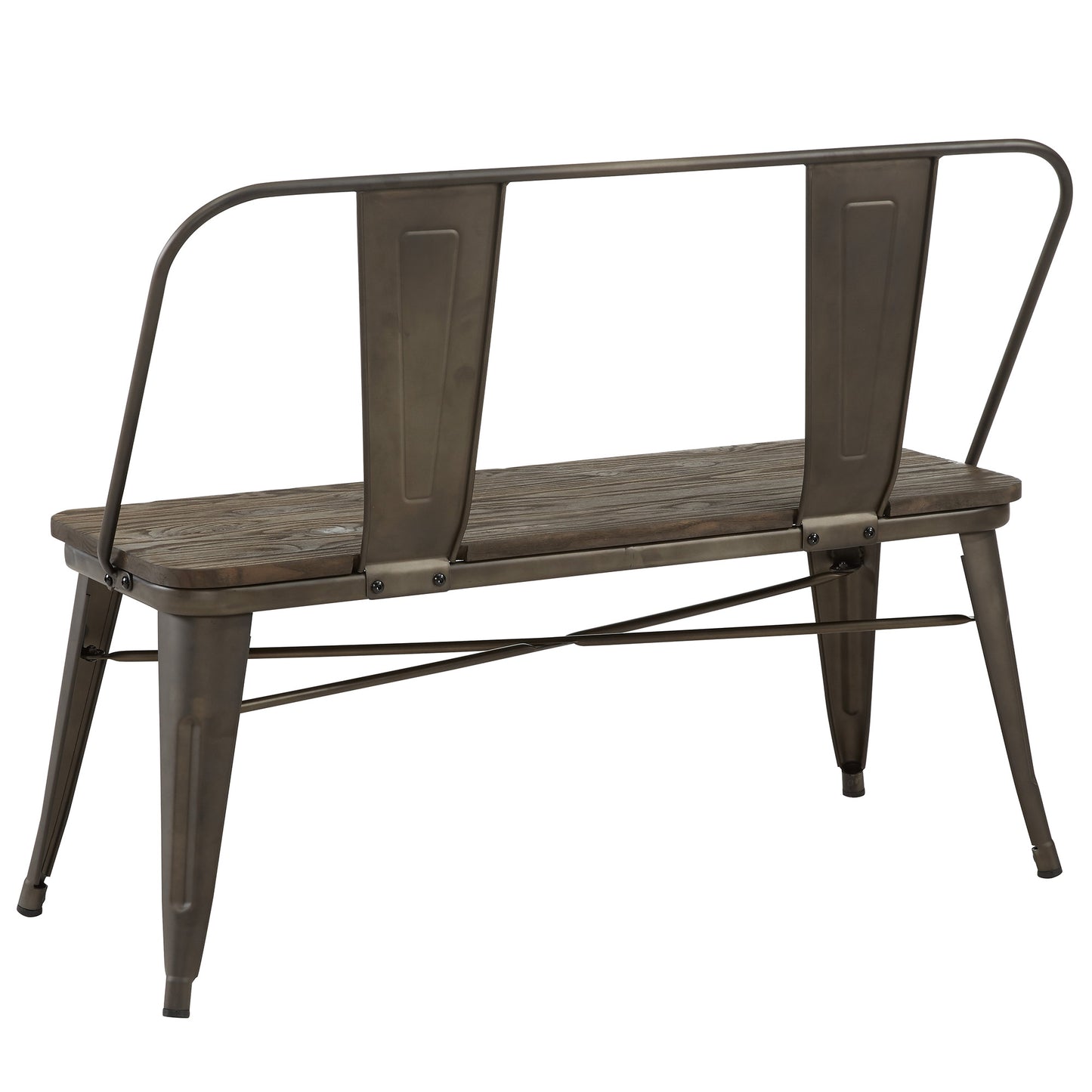 (MODUS GUNMETAL)- BENCH WITH BACK- SUPPLIER CLEARANCE
