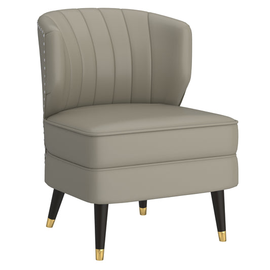 (KYRIE TAUPE)- LEATHER- ACCENT CHAIR