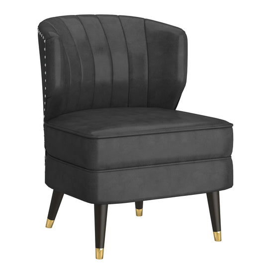 (KYRIE GREY)- LEATHER- ACCENT CHAIR