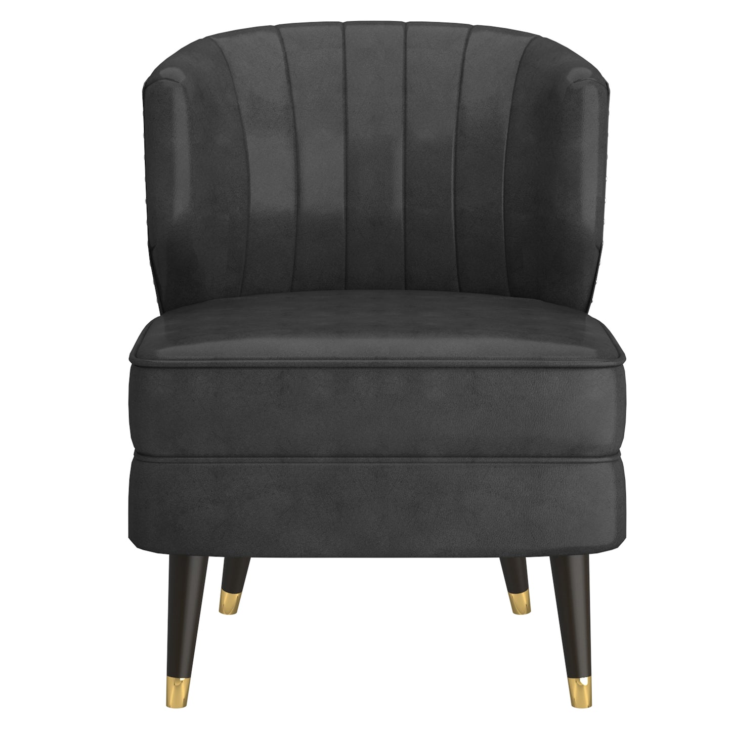 (KYRIE GREY)- LEATHER ACCENT CHAIR