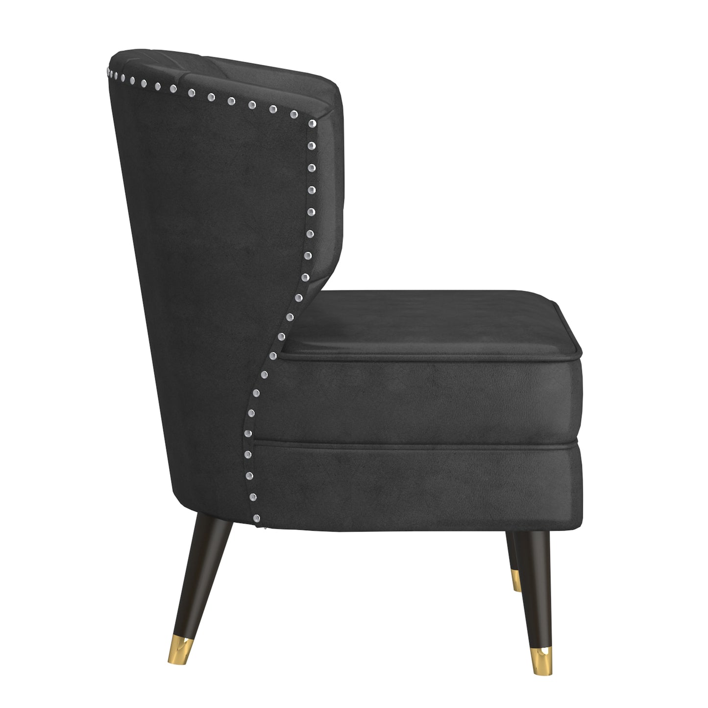 (KYRIE GREY)- LEATHER ACCENT CHAIR