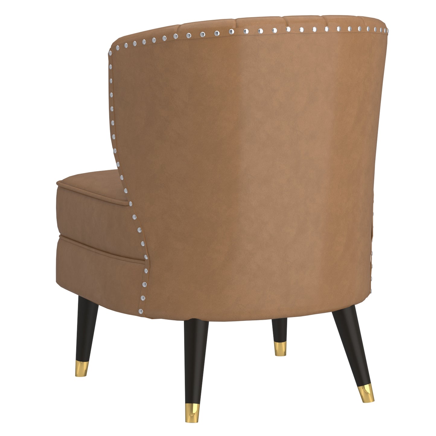 (KYRIE SADDLE BROWN)- LEATHER- ACCENT CHAIR