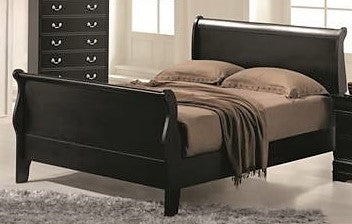 QUEEN SIZE- (LP BLACK BO 4935A- 1)- WOOD- BED FRAME- (BOX SPRING REQUIRED)