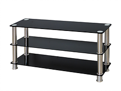(5000 BLACK)- 51" LONG- GLASS TV STAND- INVENTORY CLEARANCE