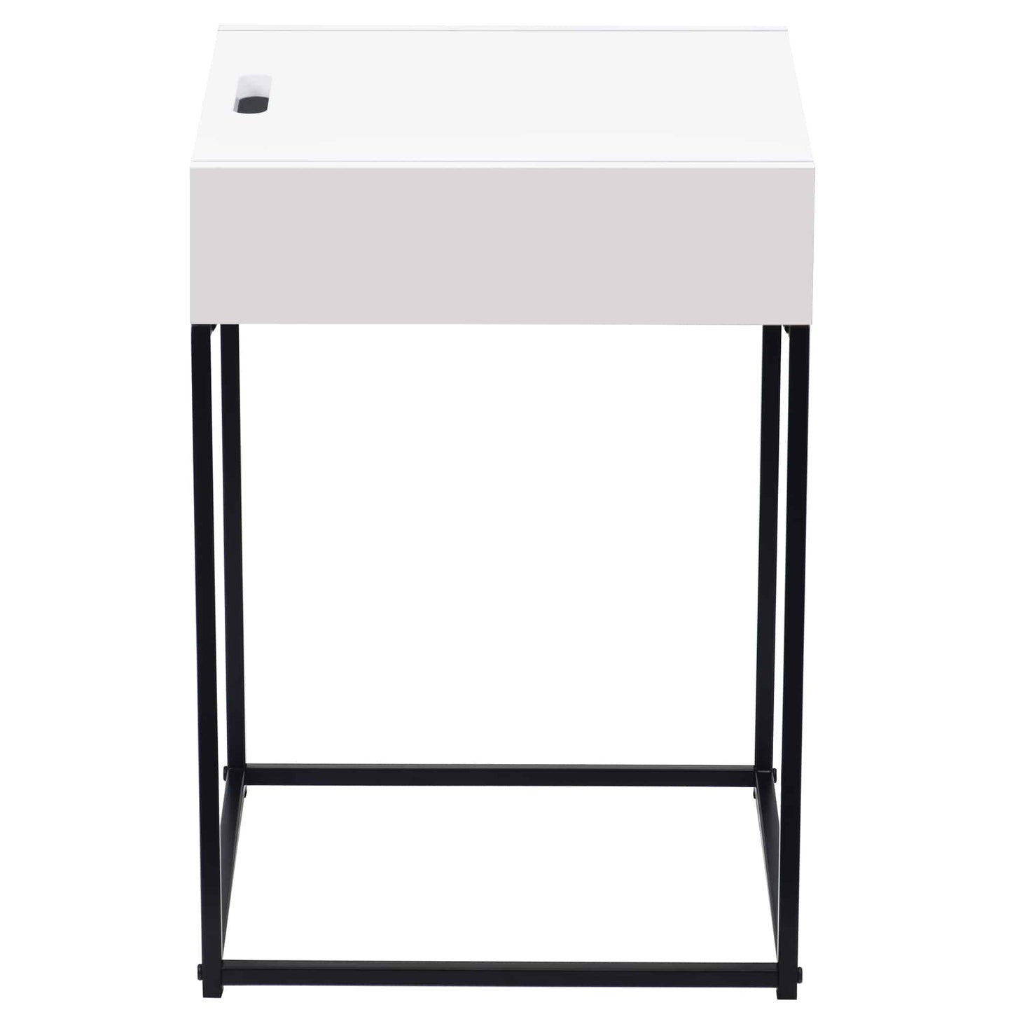 (ERYK WHITE)- WOOD ACCENT SIDE TABLE- WITH 1 STORAGE DRAWER- INVENTORY CLEARANCE