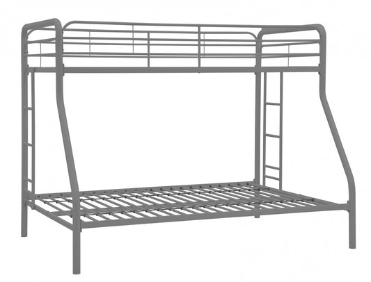 TWIN/ DOUBLE- (2820 SILVER)- METAL BUNK BED