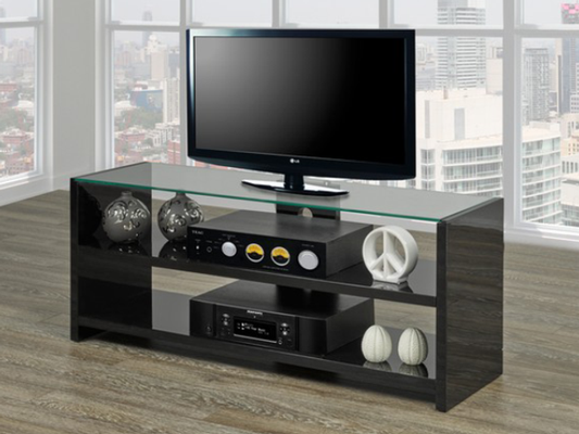(5020 BLACK)- WOOD- 48"- TV STAND- WITH SHELF