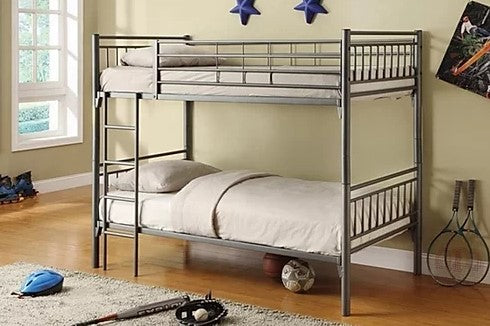 TWIN/ TWIN- (512 GREY)- METAL- SPLITTABLE- BUNK BED