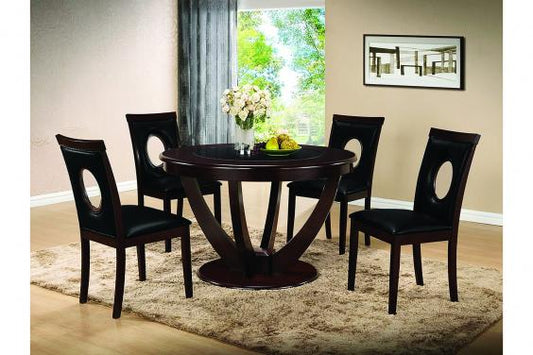 (610 CELINE ESPRESSO- 5)- WOOD- DINING TABLE- WITH 4 CHAIRS