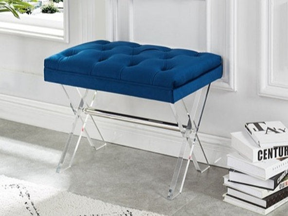 (6422 BLUE)- VELVET FABRIC- BENCH