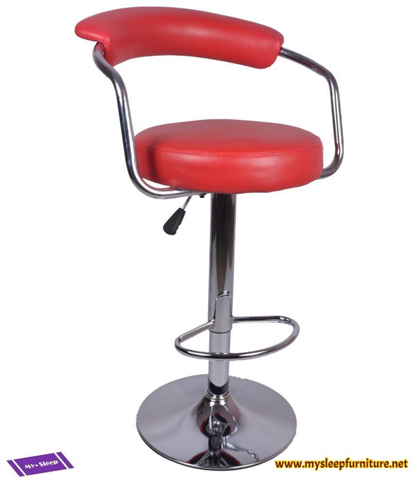 (7500 RED)- LEATHER BAR STOOL- INVENTORY CLEARANCE