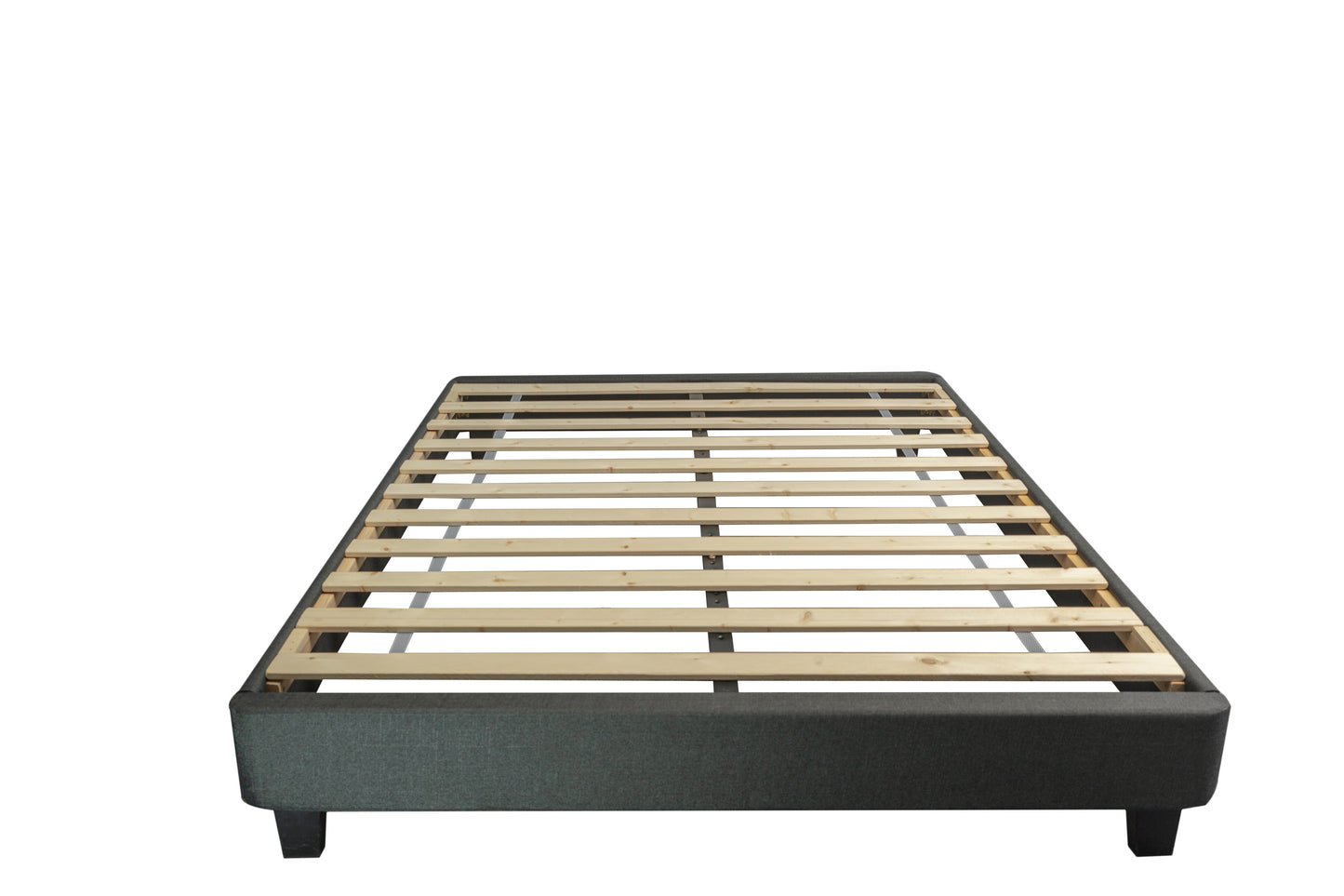KING SIZE- (955 GREY)- FABRIC- BED FRAME- WITH SLATS