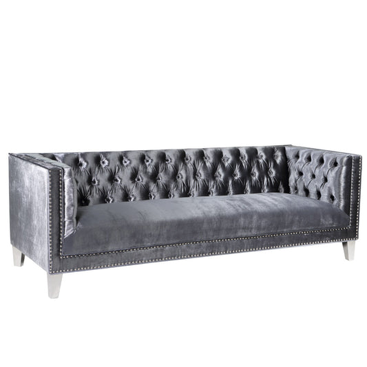 (BARCELONA CHARCOAL- 1)- VELVET FABRIC- SOFA