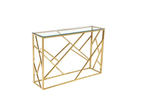 (CAROLE GOLD)- GLASS- CONSOLE/ COMPUTER TABLE
