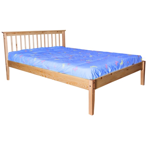 QUEEN SIZE- (CRYSTAL NATURAL)- WOOD- BED FRAME- WITH SLATS