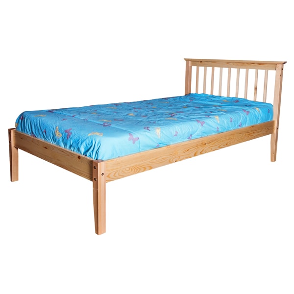 TWIN (SINGLE) SIZE- (CRYSTAL NATURAL)- WOOD- BED FRAME- WITH SLATS