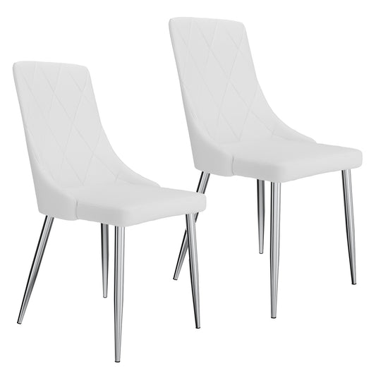 (DEVO WHITE- 2 PACK)- LEATHER DINING CHAIRS