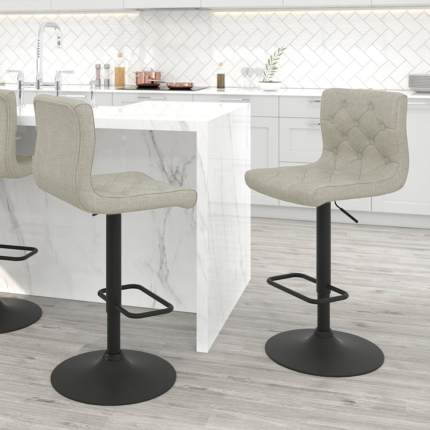 (DEX BEIGE)- FABRIC BAR STOOL- INVENTORY CLEARANCE