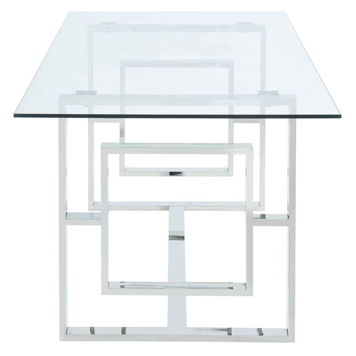 (EROS SILVER- 1)- GLASS- DINING TABLE