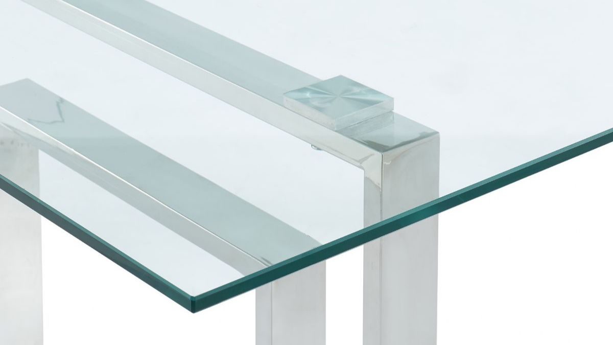 (EROS SILVER- 1)- GLASS- DINING TABLE