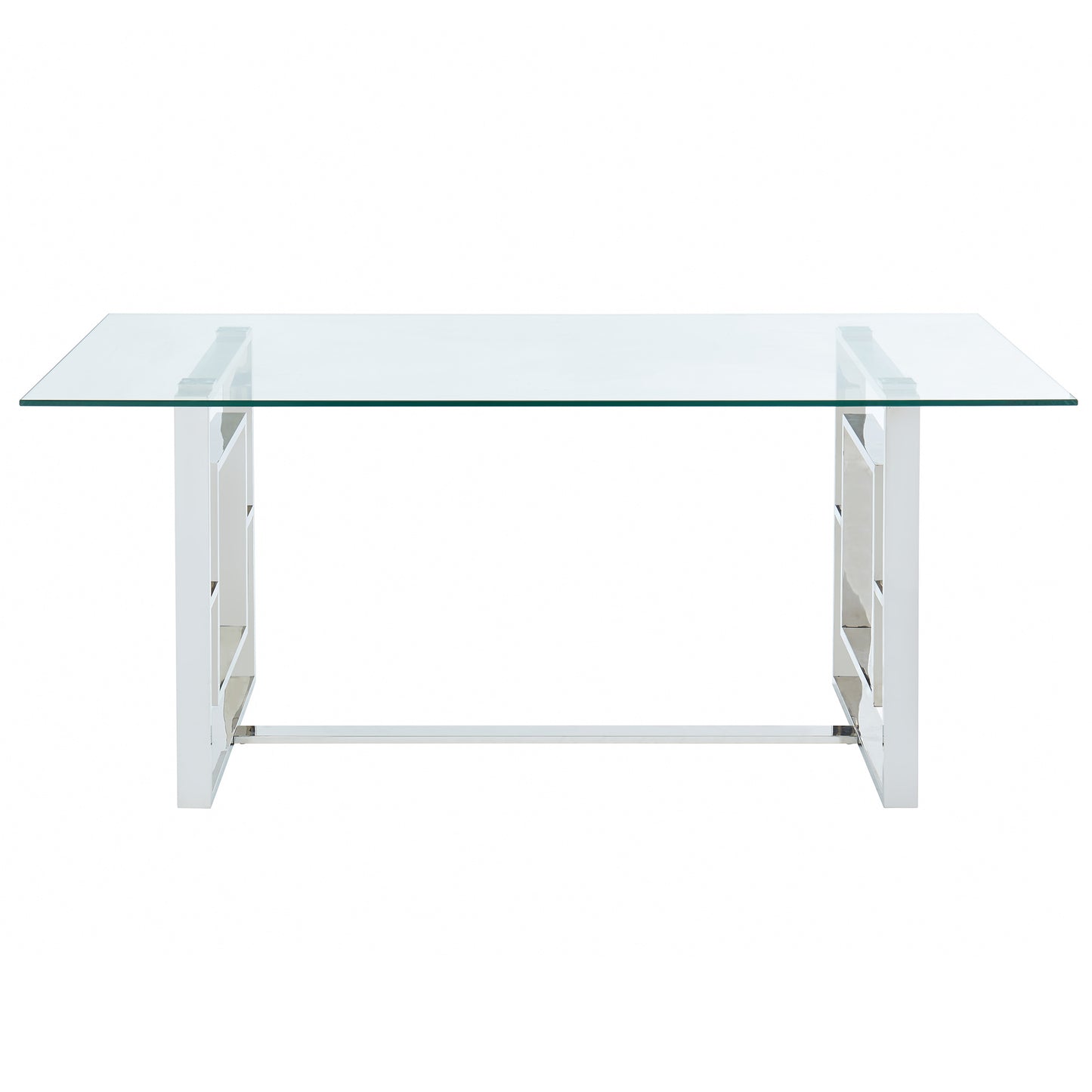 (EROS SILVER- 1)- GLASS- DINING TABLE