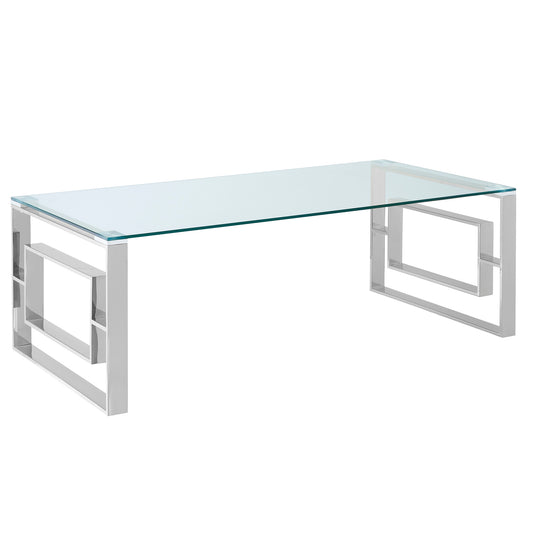 (EROS SILVER- 1)- GLASS- COFFEE TABLE