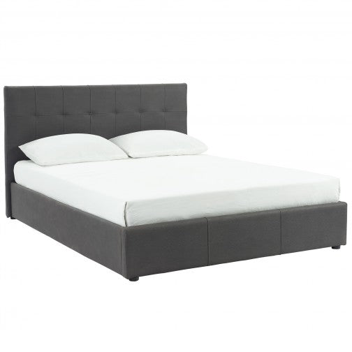 KING SIZE- (EXTARA GREY)- FABRIC- BED FRAME- WITH LIFT UP STORAGE