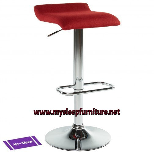 (FABIA DISCO RED)- FABRIC BAR STOOL- INVENTORY CLEARANCE