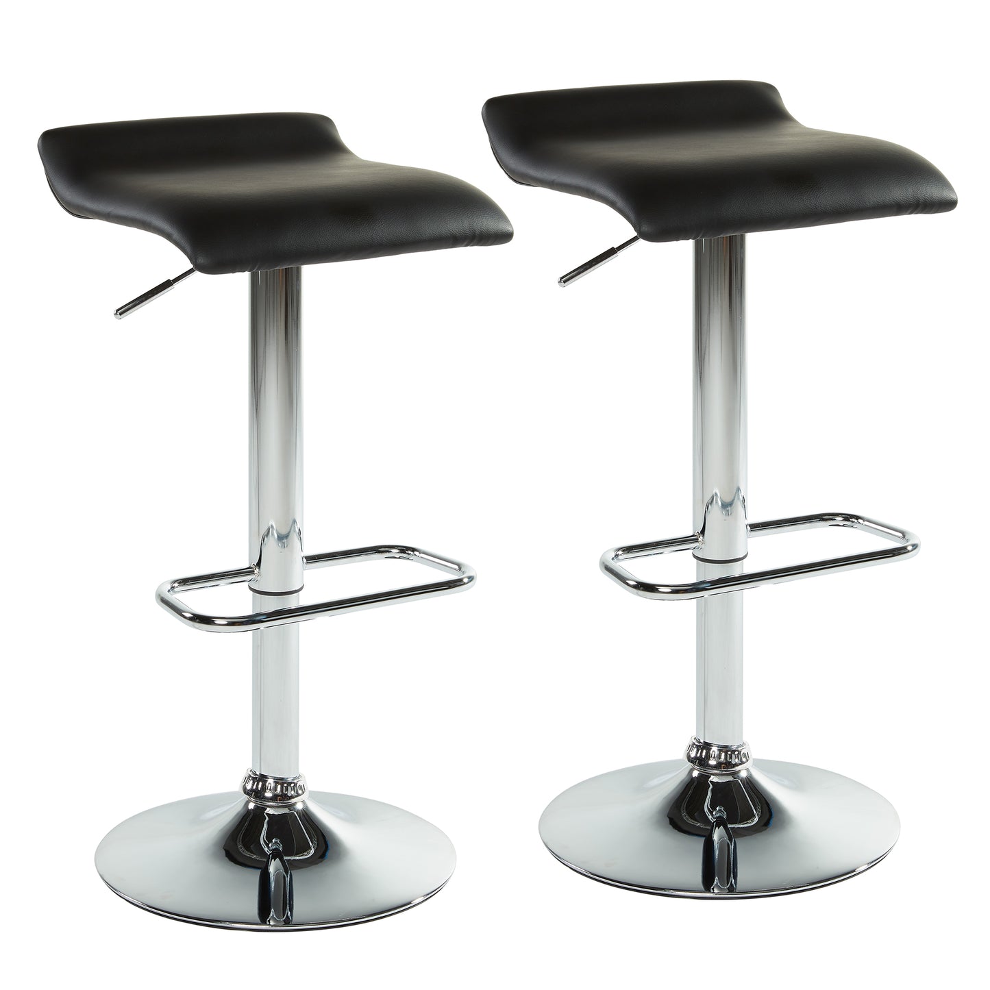(FABIA DISCO BLACK)- LEATHER BAR STOOL- INVENTORY CLEARANCE
