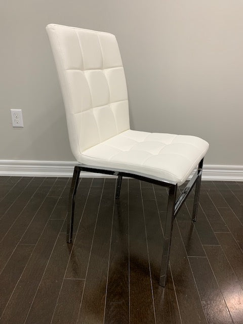 (142 WHITE- 4 PACK)- LEATHER- DINING CHAIRS