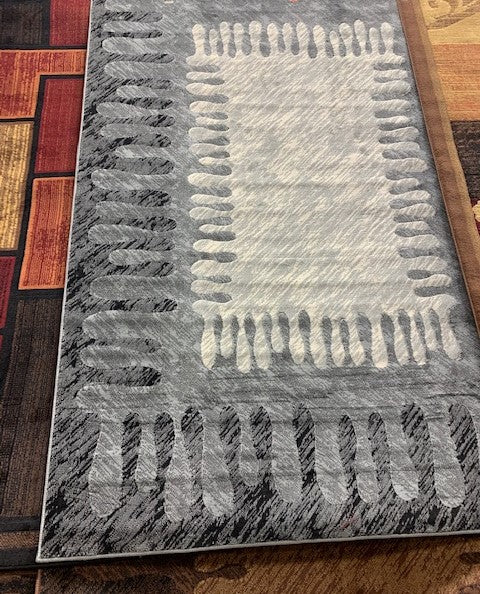 5' X 7'- (ROMA GREY AND BLACK)- AREA RUG