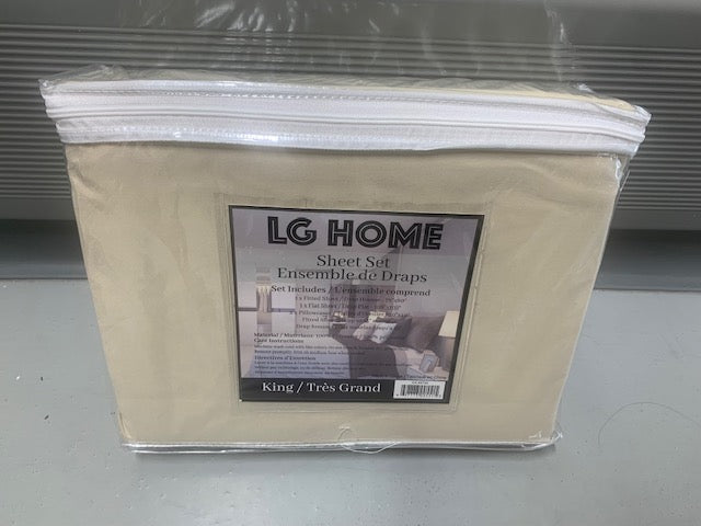 KING SIZE- (LG HOME BEIGE)- 4 PC. SHEET SET