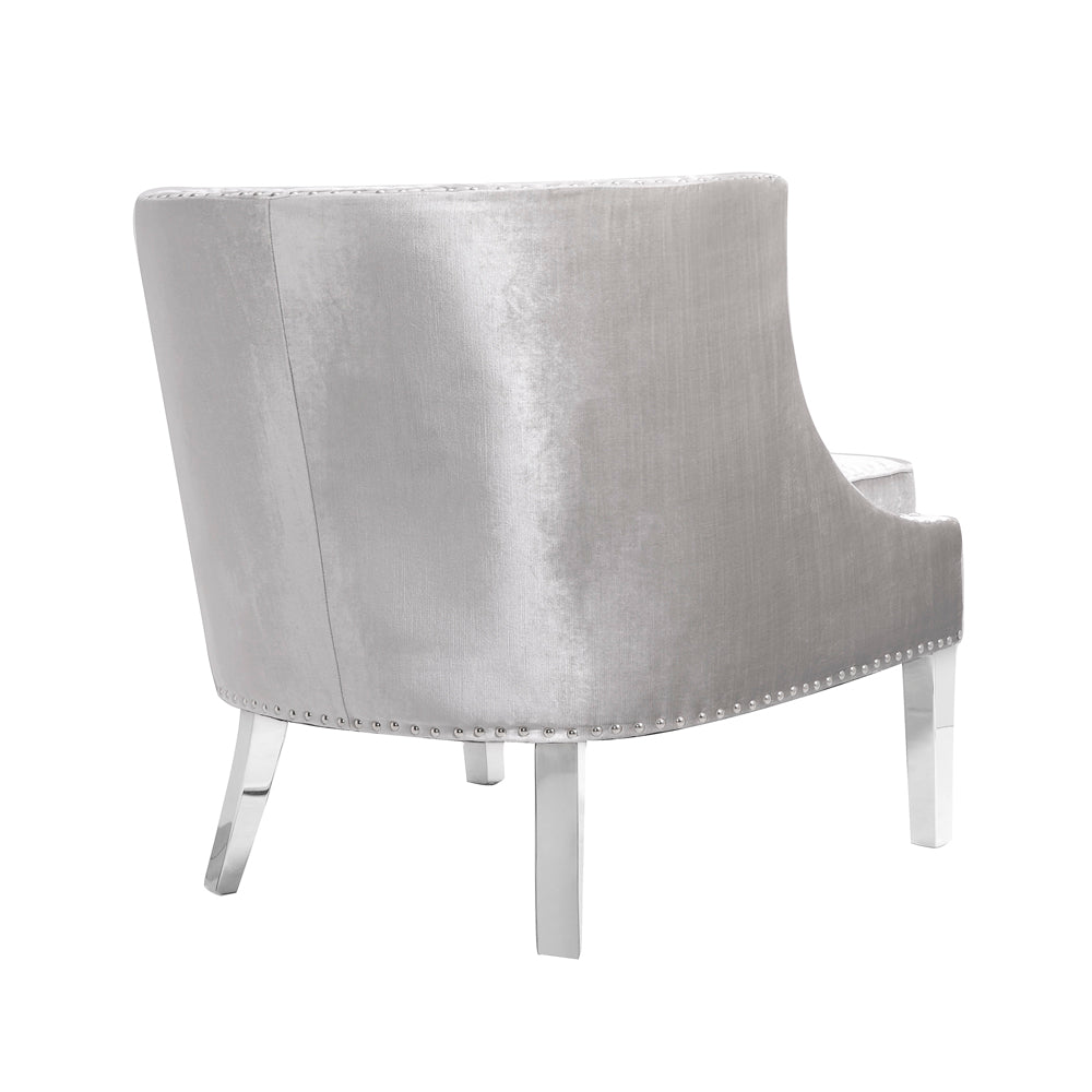 (LUCY GREY) - VELVET FABRIC - ACCENT CHAIR