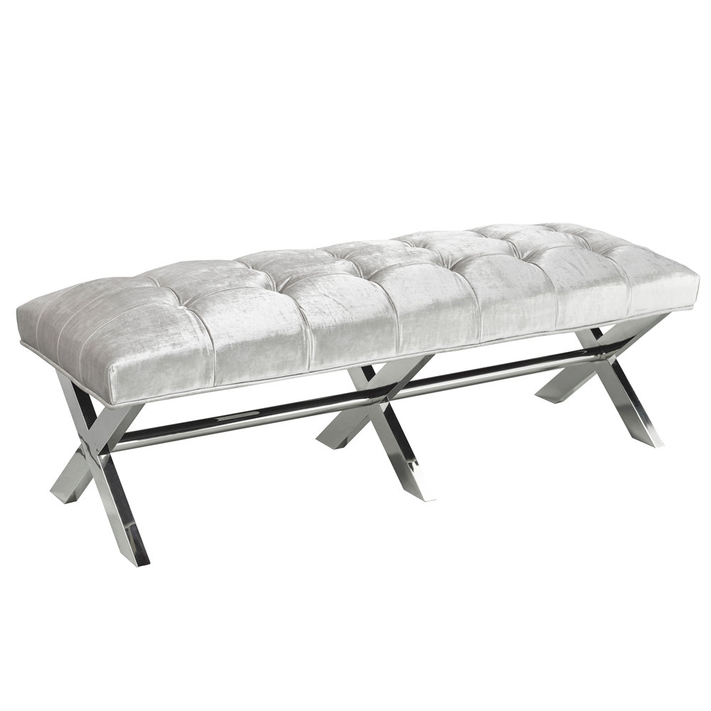 (LAUREN GREY)- VELVET FABRIC- BENCH