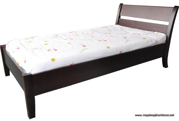 TWIN (SINGLE) SIZE- (LINDA ESPRESSO)- SOLID WOOD- BED FRAME- WITH SLATS