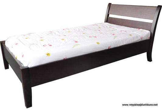 TWIN (SINGLE) SIZE- (LINDA ESPRESSO)- SOLID WOOD- BED FRAME- WITH SLATS