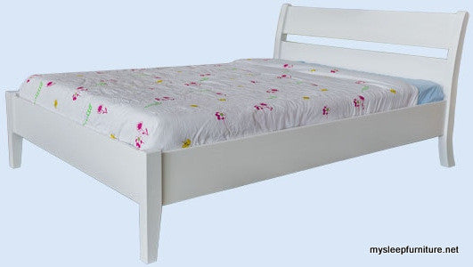 DOUBLE (FULL) SIZE- (LINDA WHITE)- SOLID WOOD- BED FRAME- WITH SLATS