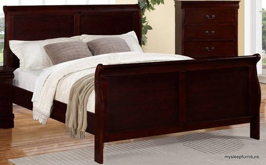 TWIN (SINGLE) SIZE- (LP CHERRY TI- 1)- WOOD- BED FRAME- (BOX SPRING REQUIRED)