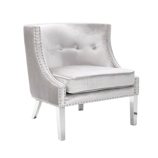(LUCY GREY) - VELVET FABRIC ACCENT CHAIR