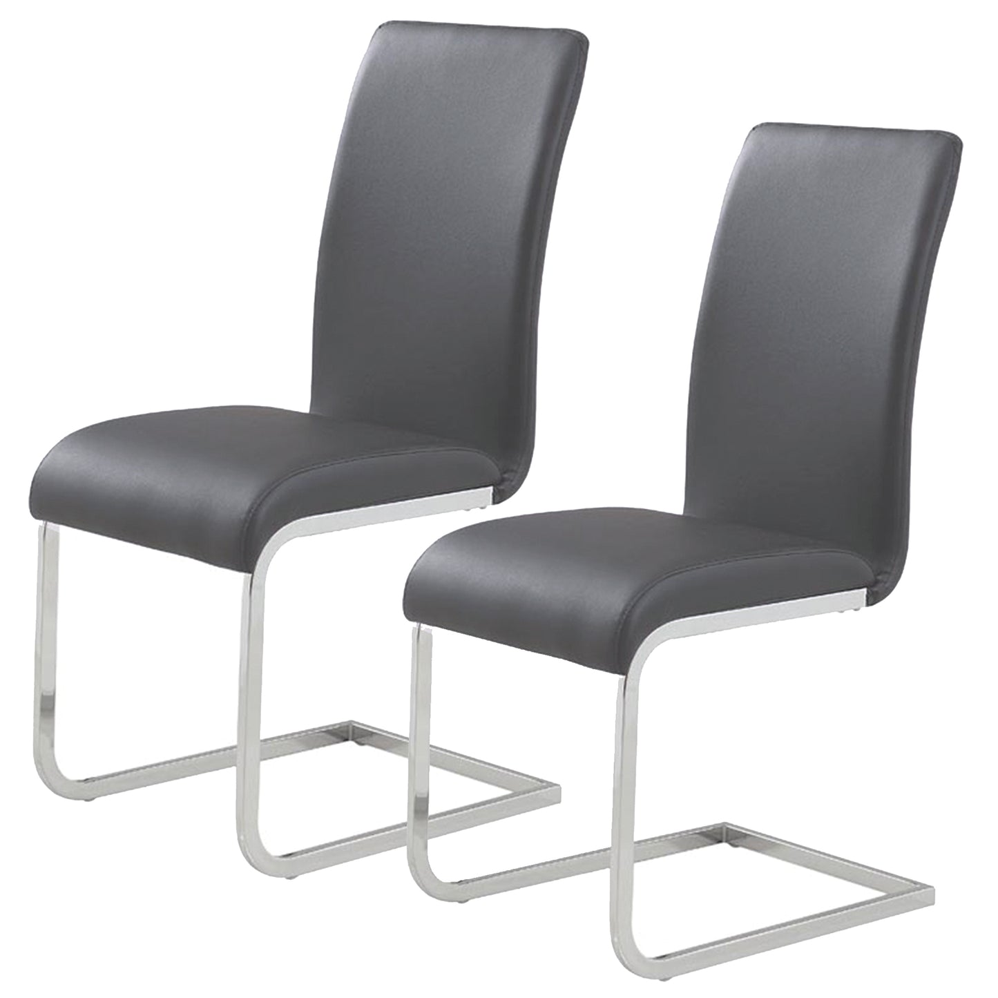(MAXIM GREY 2 PACK)- LEATHER DINING CHAIRS