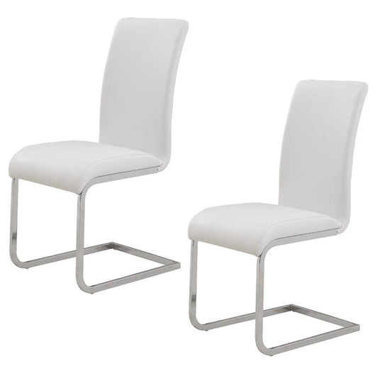 (MAXIM WHITE- 2 PACK)- LEATHER DINING CHAIRS