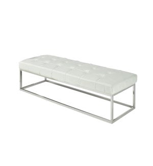 (MODERN S WHITE)- LEATHER- BENCH