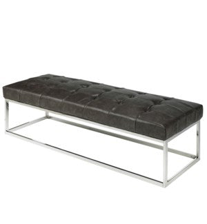 (MODERN S GREY)- LEATHER- BENCH