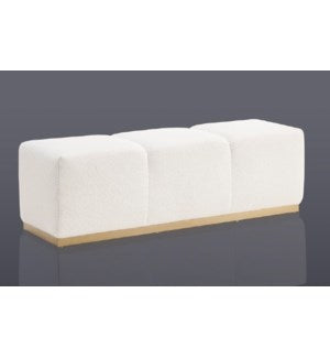 (NELLY WHITE)- FUR FABRIC- LARGE BENCH